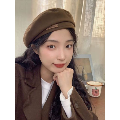 Blend Wool Plain Beret