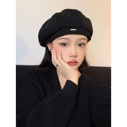 Beret Applique Blend Wool