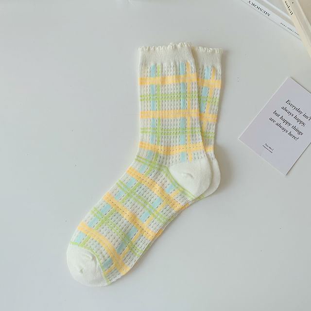 Floral Crew Socks / Plaid Socks