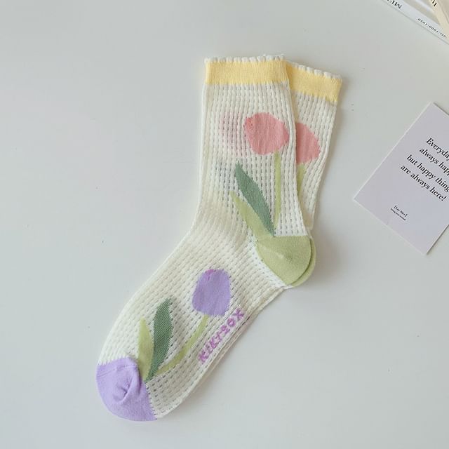 Floral Crew Socks / Plaid Socks