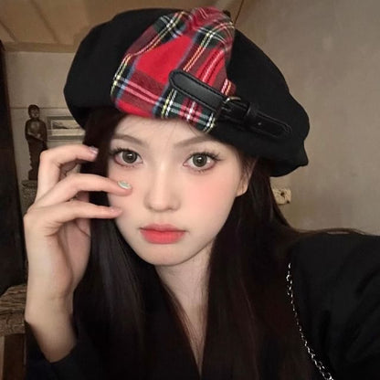Beret Plaid Panel
