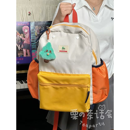 Color Block Laptop Backpack / Bag Charm / Set