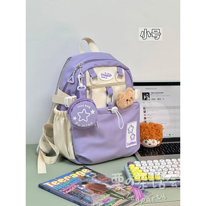 Applique Drawstring Laptop Backpack / Badge / Pouch / Bag Charm / Set