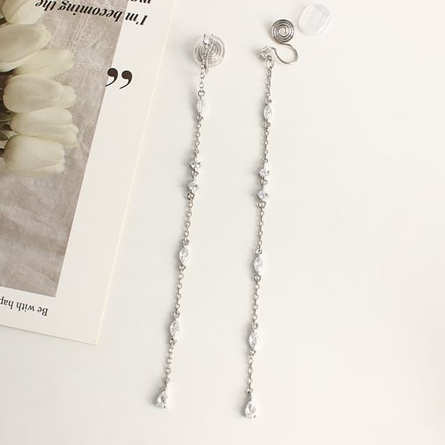 Threader Earring Alloy Rhinestone