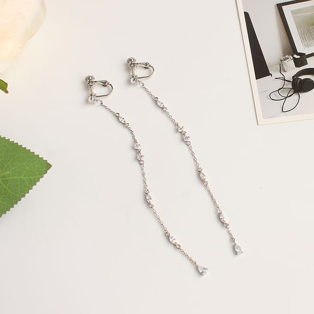 Threader Earring Alloy Rhinestone