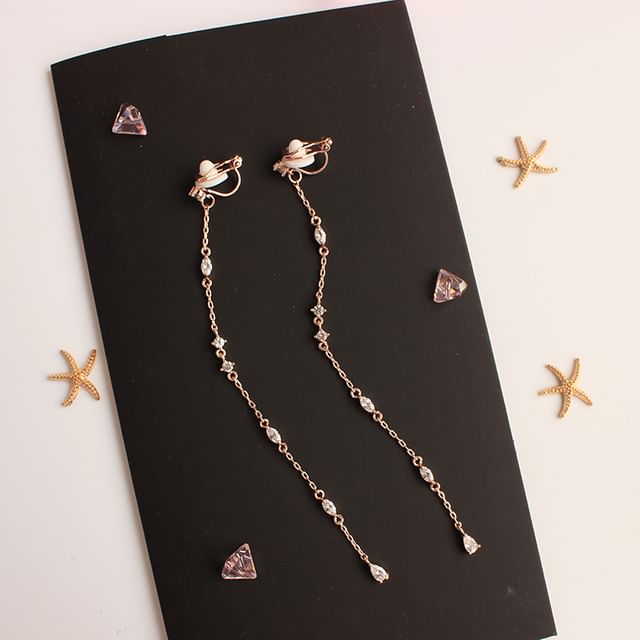 Threader Earring Alloy Rhinestone