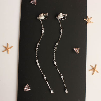 Threader Earring Alloy Rhinestone