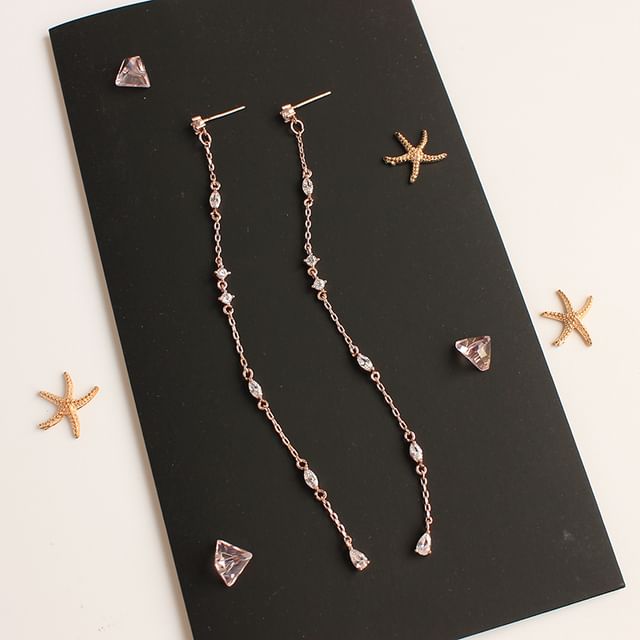 Threader Earring Alloy Rhinestone