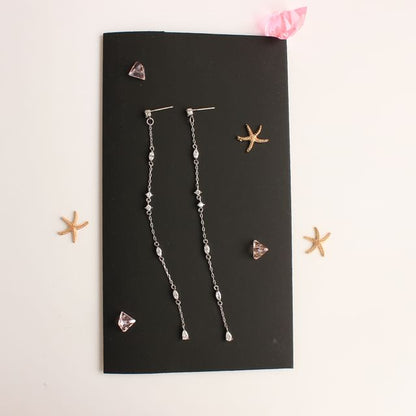 Threader Earring Alloy Rhinestone