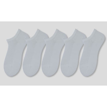 Set of 5 Pairs: Plain Perforated Ankle Socks