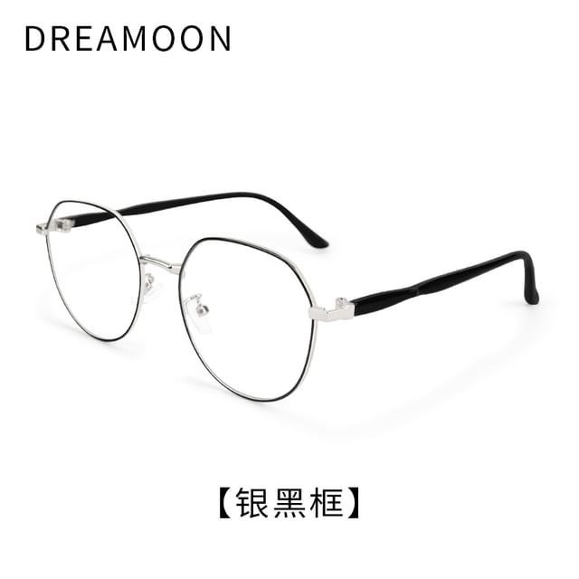 Light Frame Blue Metal Round Eyeglasses Blocking