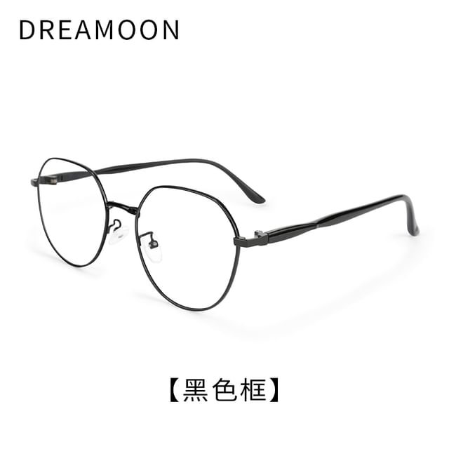 Light Frame Blue Metal Round Eyeglasses Blocking