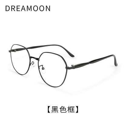Light Frame Blue Metal Round Eyeglasses Blocking