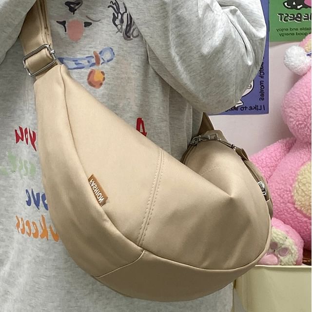 With Coin Pouch Zipper Crossbody Plain Purse