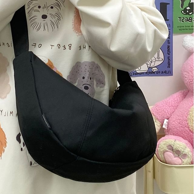 With Coin Pouch Zipper Crossbody Plain Purse