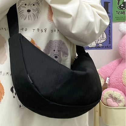 With Coin Pouch Zipper Crossbody Plain Purse