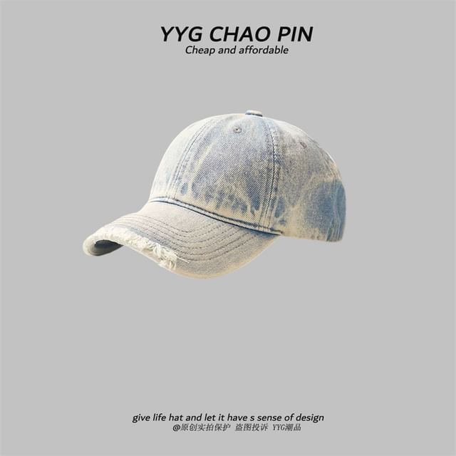 Cap Baseball Dye Distressed Tie