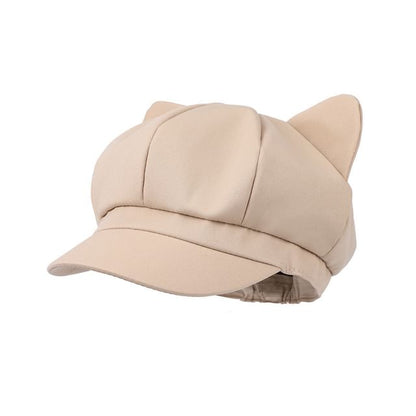 Ear Cat Newsboy Cap