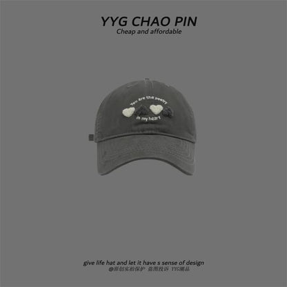 Heart Cap Baseball Embroidered