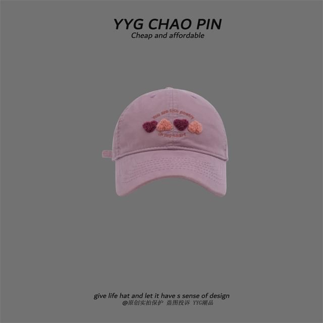 Heart Cap Baseball Embroidered
