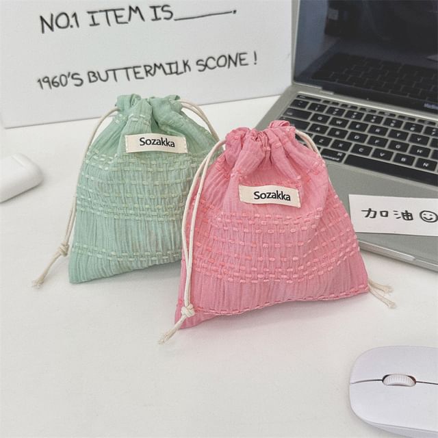 Lettering Drawstring Pouch – Wonderland Case