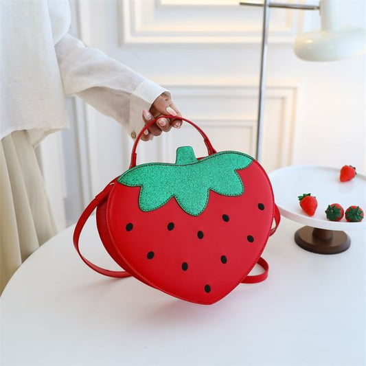 Bag Crossbody Faux Leather Strawberry