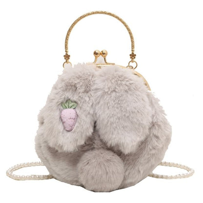 Bag Strap Crossbody Beaded Fluffy Rabbit