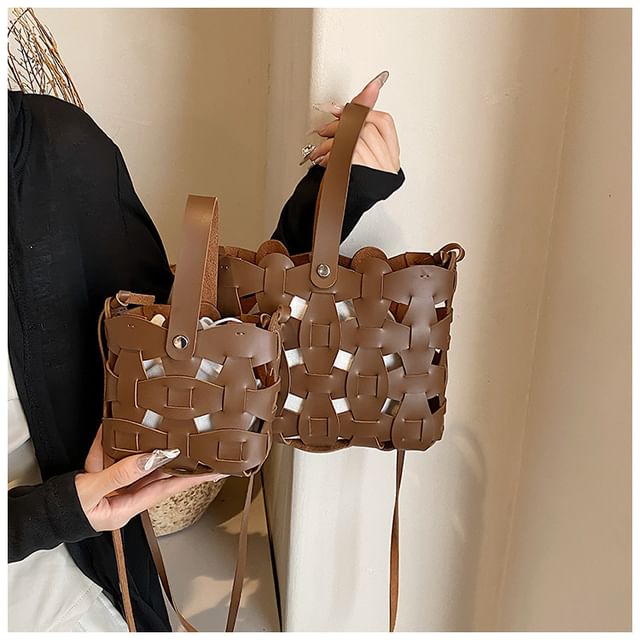 Cutout Woven Bag Bucket
