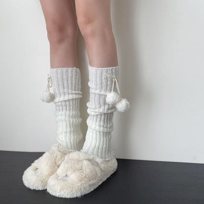 Pom Pom Knit Leg Warmers