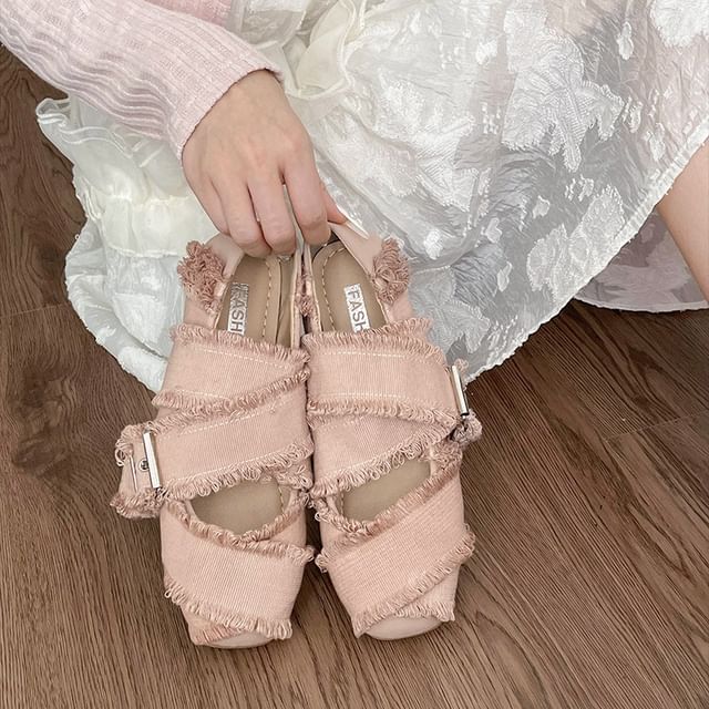 Plain Buckled Ballet Flats