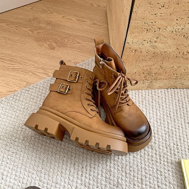 Boots Platform Short Lace-Up