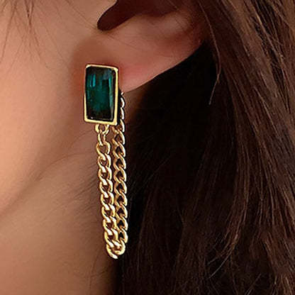 Earring Alloy (Various Rhinestone Dangle Designs) Chain