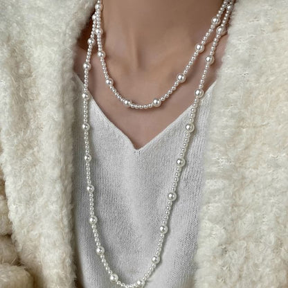 / Pearl Necklace (Various Layered Faux Floral Designs)