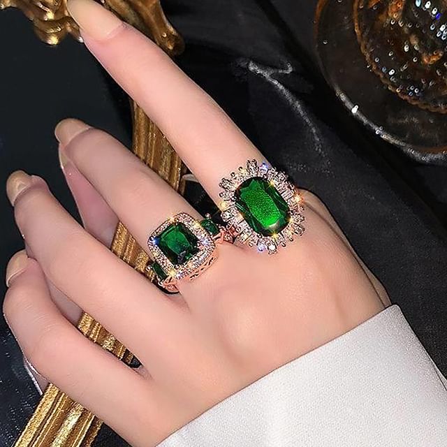 Alloy Designs) Open Rhinestone Ring (Various