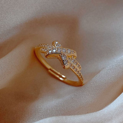 Gemstone Alloy Open Ring (Various Designs) Rhinestone Faux