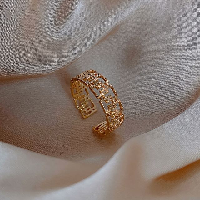 Gemstone Alloy Open Ring (Various Designs) Rhinestone Faux