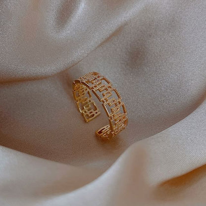 Gemstone Alloy Open Ring (Various Designs) Rhinestone Faux