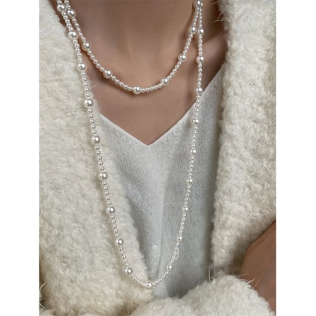/ Pearl Necklace (Various Layered Faux Floral Designs)