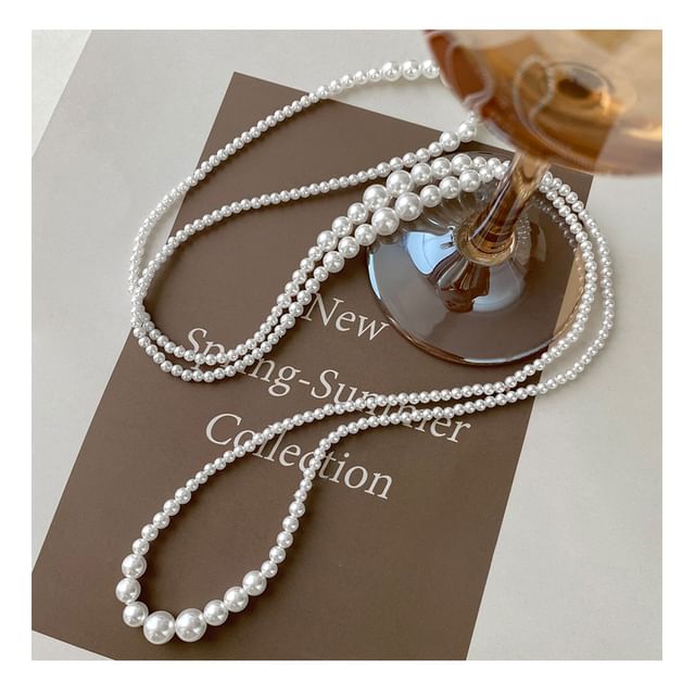 / Pearl Necklace (Various Layered Faux Floral Designs)