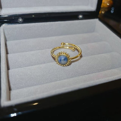 Sun Open Ring Gemstone Alloy Faux