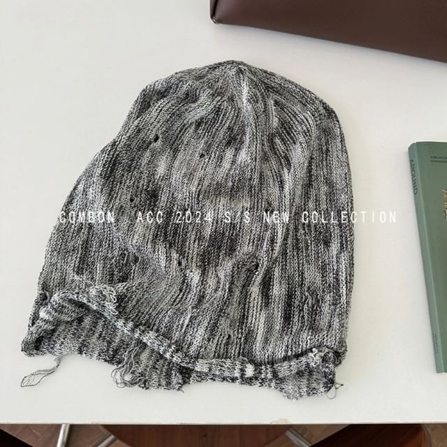 Distressed Beanie Frayed
