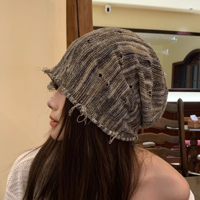 Distressed Beanie Frayed