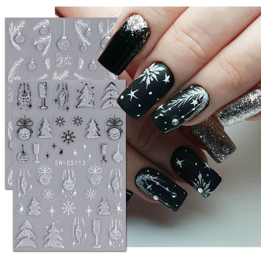 Christmas Glitter Nail Art Stickers