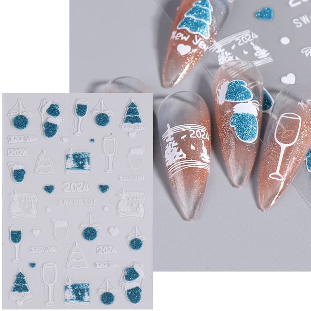 Christmas Glitter Nail Art Stickers