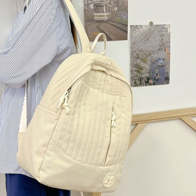 Quilted Backpack Laptop Plain