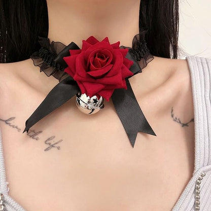 Bell Tulle Rose Choker