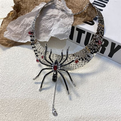 Rhinestone Choker Metallic Lariat