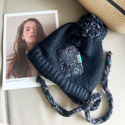 Earflap Hat Pom Melange