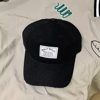 Distressed Cap Applique Baseball