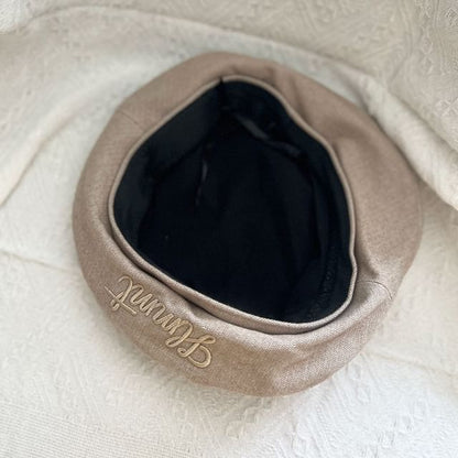 Lettering Beret Embroidered